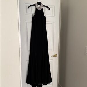 Stella McCartney Black Gown with Embellished Collar